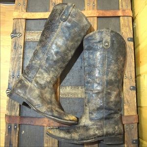 Frye Melissa Button Chocolate Glazed